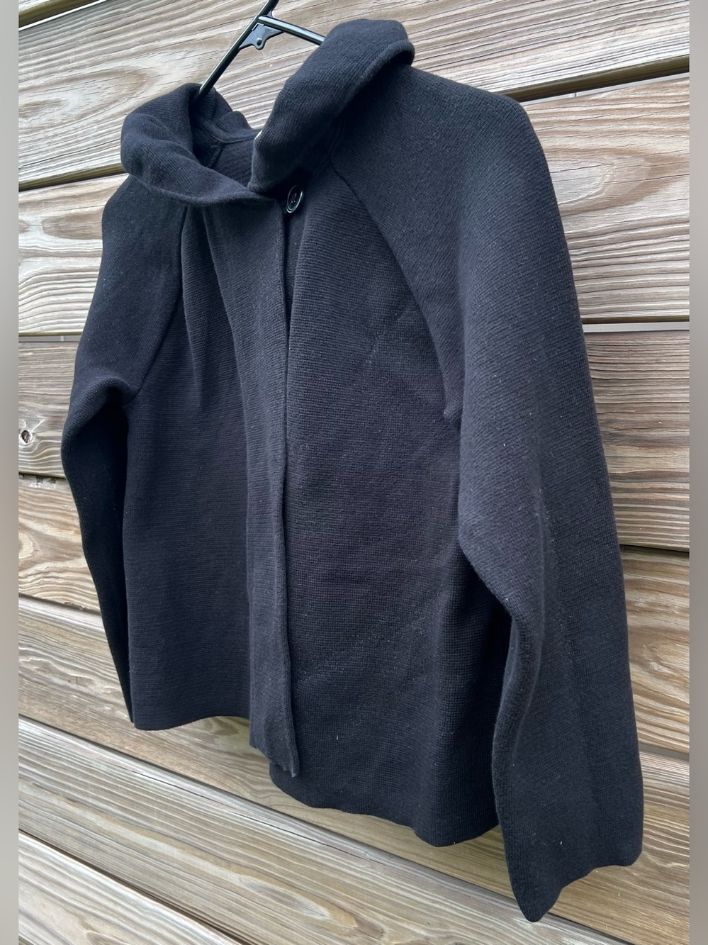 J. Crew Black Cotton 3/4 Sleeve Jacket Cardigan Retro Fall Winter Women’s SZ S